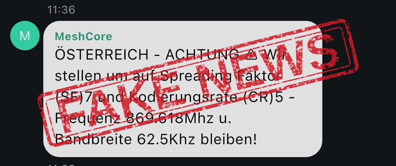 Clarification: the SF7/CR5 message did not come from us